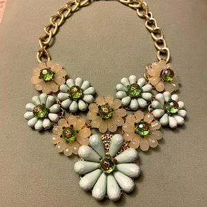 Beaded Floral Gemstone Necklace